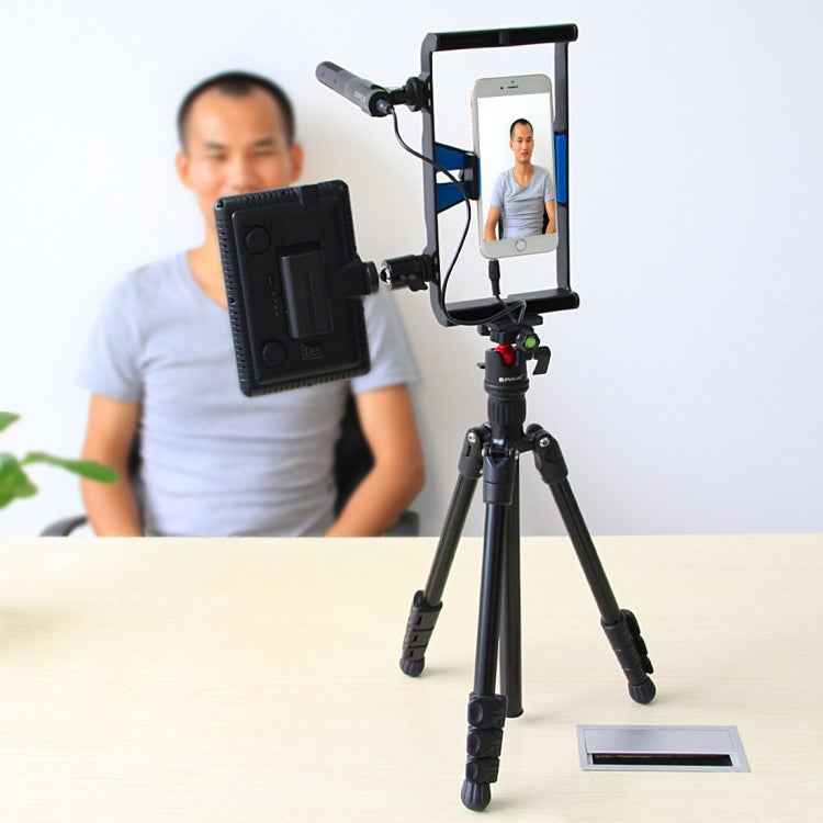 PULUZ 4-Section Folding Legs Metal  Tripod Mount with 360 Degree Ball Head for DSLR & Digital Camera, Adjustable Height: 42-130cm