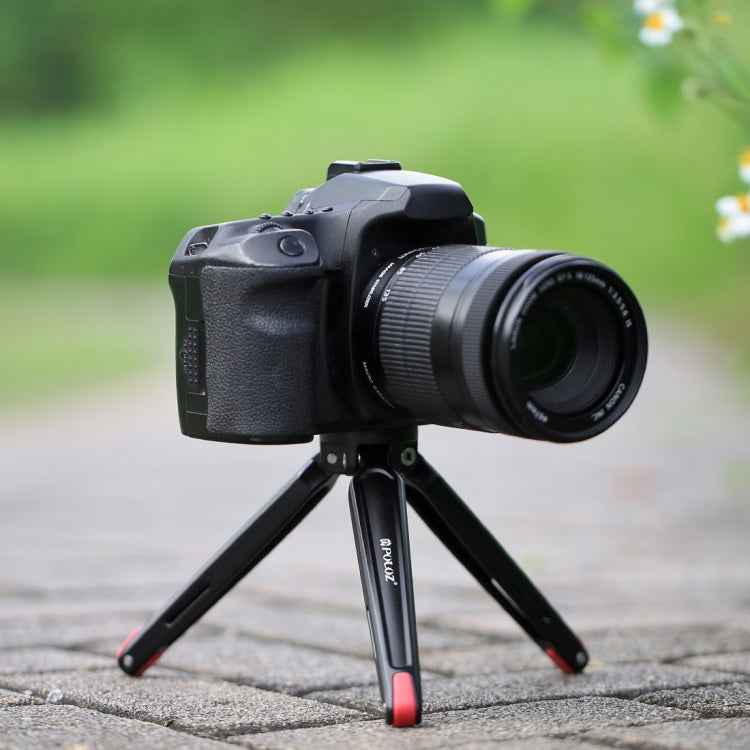 PULUZ Pocket Mini Metal Desktop Tripod Mount with 1/4 inch to 3/8 inch Thread Adapter Screw for DSLR & Digital Cameras, Adjustable Height: 4.5-15cm, Load: 20kg
