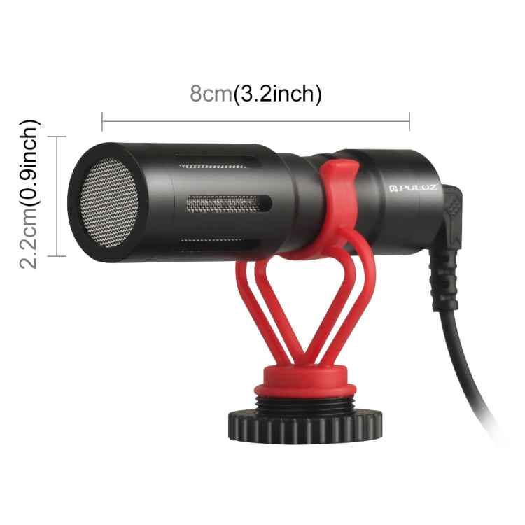 PULUZ Professional Interview Condenser Video Shotgun Microphone with 3.5mm Audio Cable for DSLR & DV Camcorder