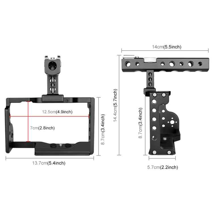 PULUZ Video Camera Cage Stabilizer with Handle for Sony A6600 / ILCE-6600