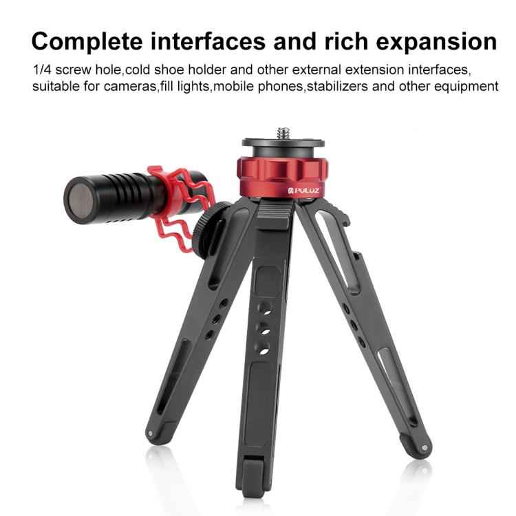 PULUZ Desktop Vlogging Live Tripod Holder with Cold Shoe Bases for DSLR & Digital Cameras, Adjustable Height: 7.5-14.5cm