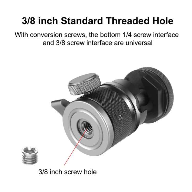 PULUZ Aluminum Alloy Ball Head Tripod Mount with Cold Shoe Base