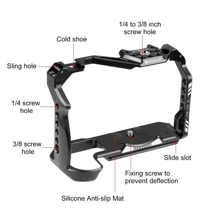 For Canon EOS R7 PULUZ Metal Camera Cage Stabilizer Rig