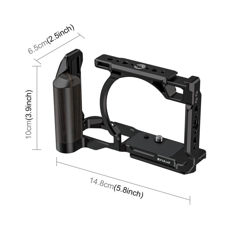 For Nikon ZR PULUZ Wood Handle Metal Camera Cage Expansion Frame, For Nikon ZR Cage