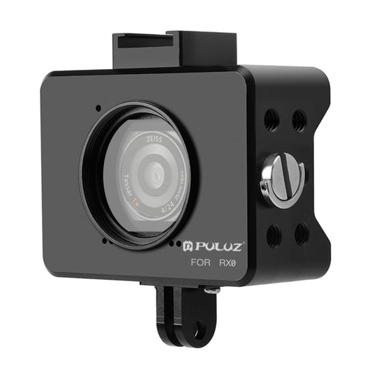 PULUZ Housing Shell CNC Aluminum Alloy Protective Cage with 37mm UV Lens & Base Mount & Screw for Sony RX0, Cage Kits Black(AE), Cage Kits Black