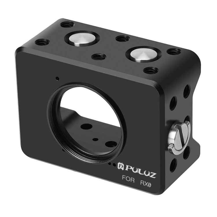 PULUZ Housing Shell CNC Aluminum Alloy Protective Cage with 37mm UV Lens & Base Mount & Screw for Sony RX0, Cage Kits Black(AE), Cage Kits Black