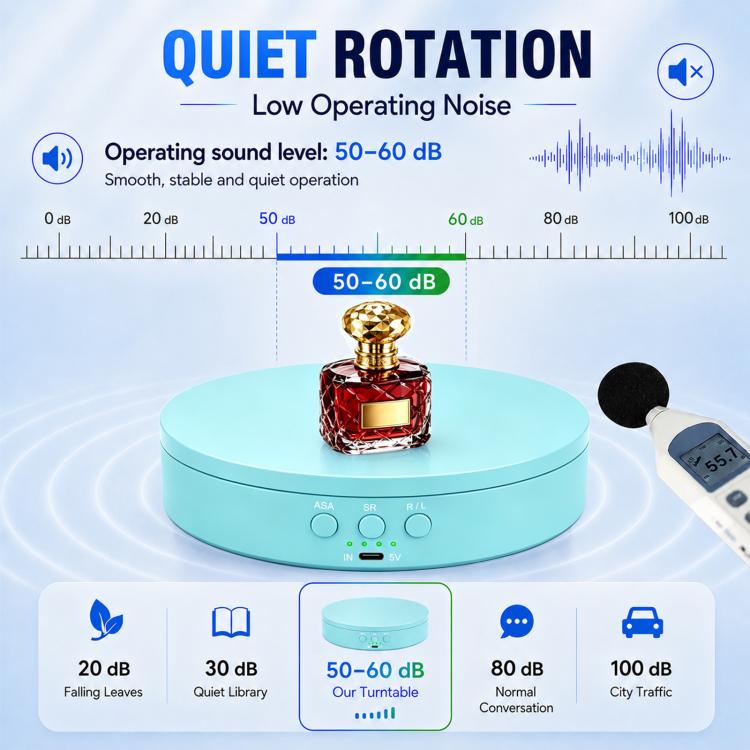 PULUZ 20cm Electric 360 Degree Rotating Display Stand Turntable, Speed / Angle / Direction Adjustable, Load 5-10kg, 20cm