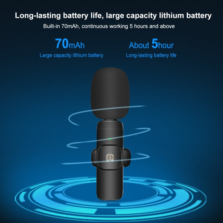 PULUZ Wireless Lavalier Noise Reduction Reverb Microphones for Type-C Phone, Type-C Receiver and Dual Microphones