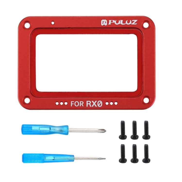 PULUZ Aluminum Alloy Flame + Tempered Glass Lens Protector for Sony RX0 / RX0 II, with Screws and Screwdrivers
