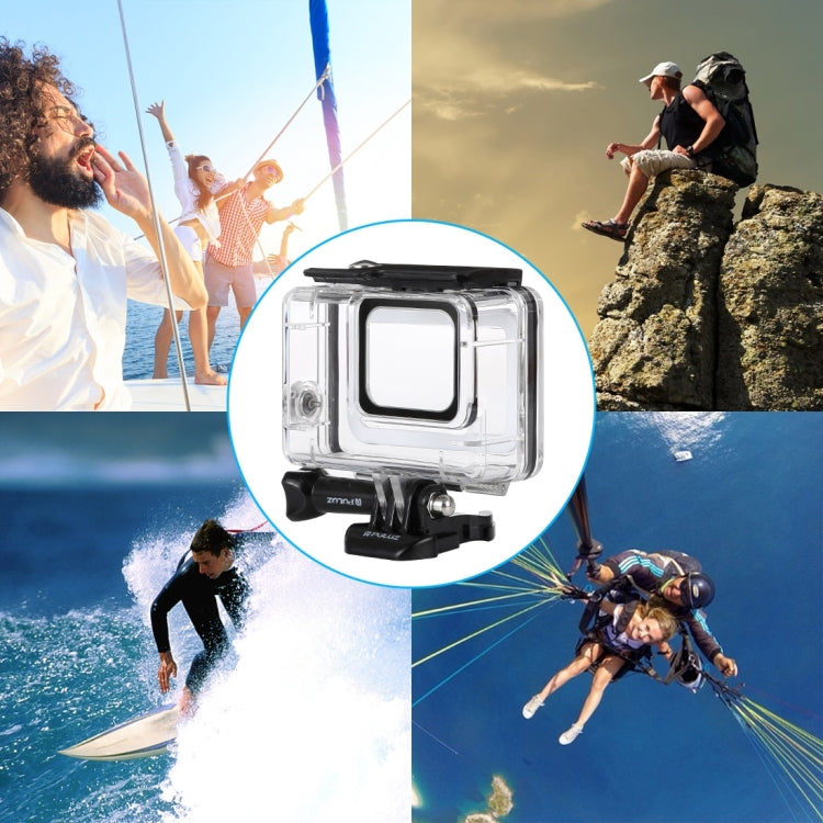PULUZ 45m Underwater Waterproof Housing Diving Case for GoPro HERO7 Silver / HERO7 White, with Buckle Basic Mount & Screw