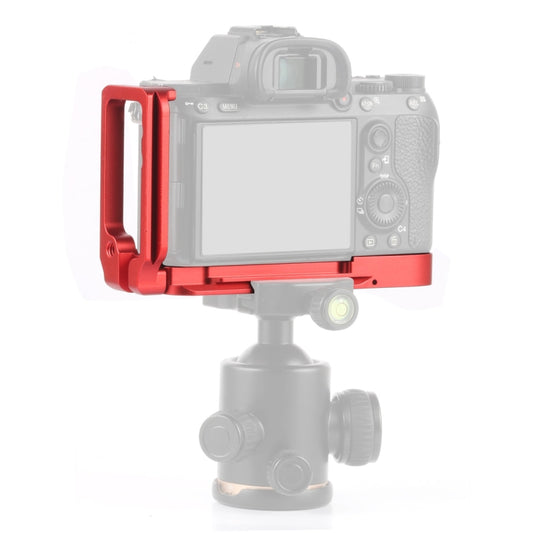 PULUZ 1/4 inch Vertical Shoot Quick Release L Plate Bracket Base Holder for Sony A9 (ILCE-9) / A7 III/ A7R III, For Sony A9 (Red)