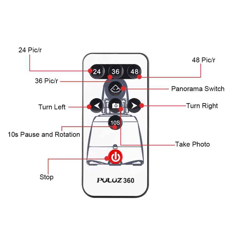 PULUZ Electronic 360 Degree Rotation Panoramic Head with Remote Controller for Smartphones, GoPro Action Cameras
