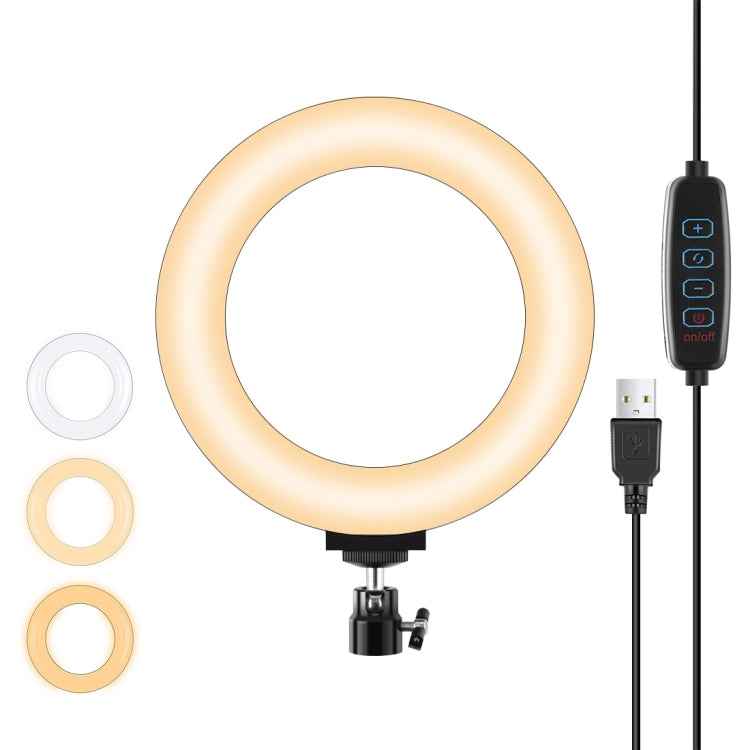 PULUZ 6.2 inch 16cm USB 3 Modes Dimmable LED Ring Vlogging Photography Video Lights with Tripod Ball Head