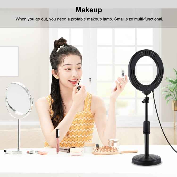 PULUZ 6.2 inch 16cm USB 3 Modes Dimmable LED Ring Vlogging Photography Video Lights with Tripod Ball Head