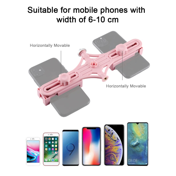 PULUZ Live Broadcast Dual Phone Brackets Horizontal Holder for iPhone, Galaxy, Huawei, Xiaomi, Sony and Other Smart Phones