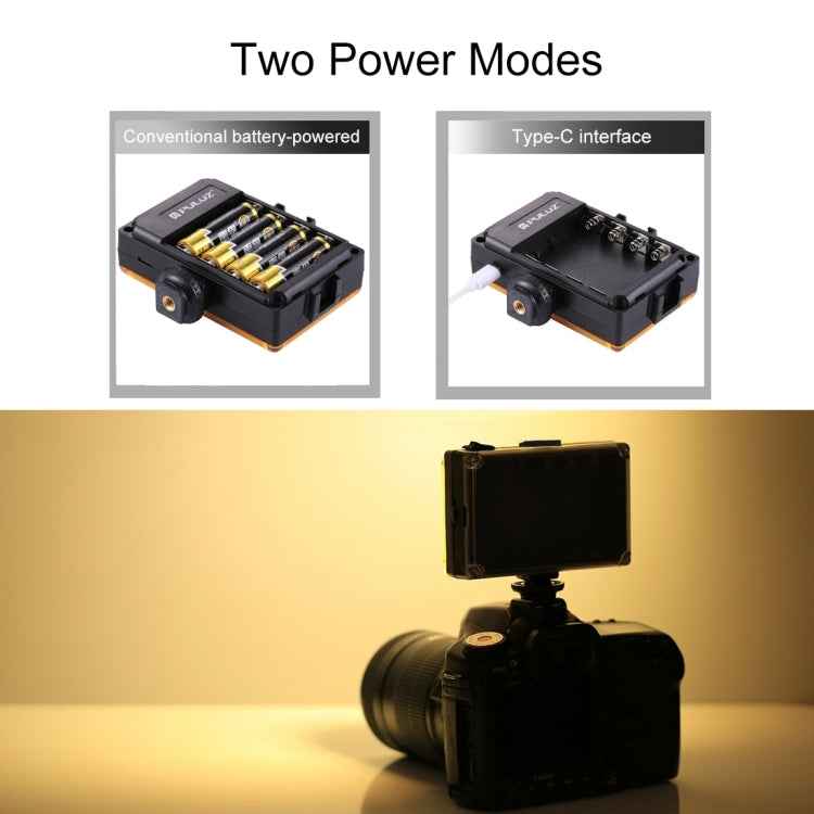 PULUZ Pocket 96 LEDs 860LM Professional Vlogging Photography Video & Photo Studio Light with White and Orange Magnet Filters Light Panel for Canon, Nikon, DSLR Cameras