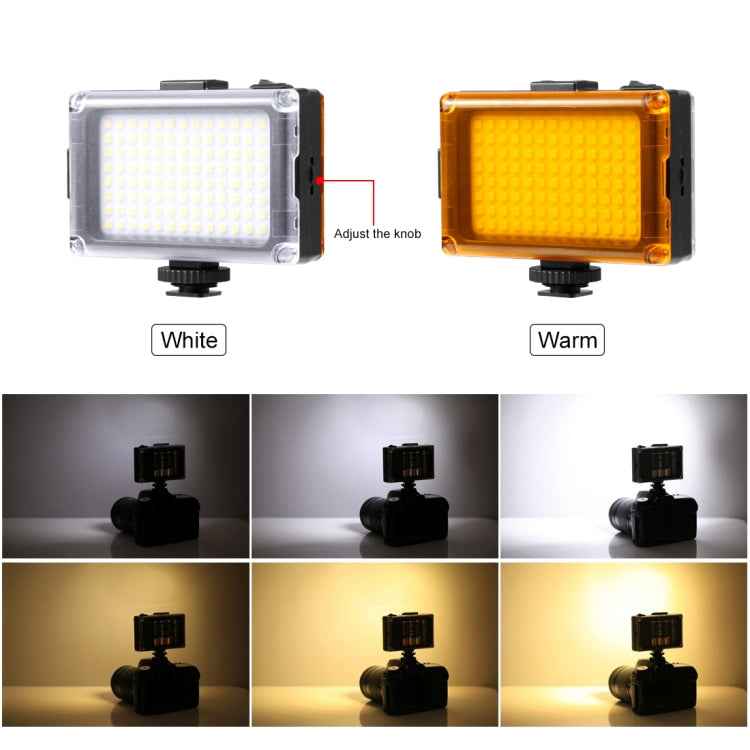 PULUZ Pocket 96 LEDs 860LM Professional Vlogging Photography Video & Photo Studio Light with White and Orange Magnet Filters Light Panel for Canon, Nikon, DSLR Cameras