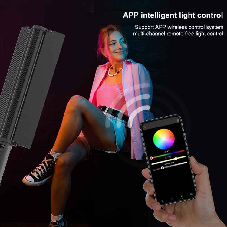 PULUZ 72 LEDs Photo Handheld Stick Light Full Color RGB Fill Light with Barndoor
