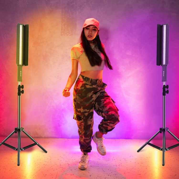 PULUZ 72 LEDs Photo Handheld Stick Light Full Color RGB Fill Light with Barndoor