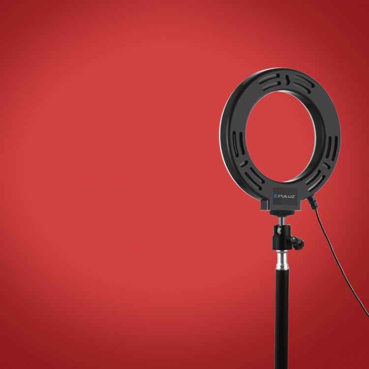 PULUZ 4.7 inch 12cm Curved Surface USB 10 Modes 8 Colors RGBW Dimmable LED Ring Vlogging Photography Video Lights with Tripod Ball Head