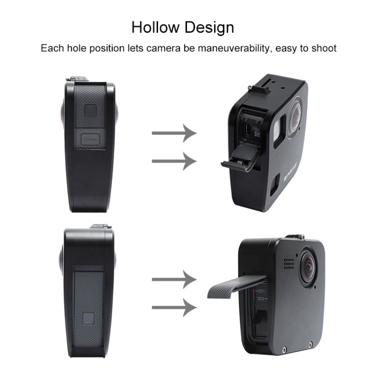 PULUZ for GoPro Fusion Housing Shell CNC Aluminum Alloy Protective Cage with Basic Mount & Lens Caps