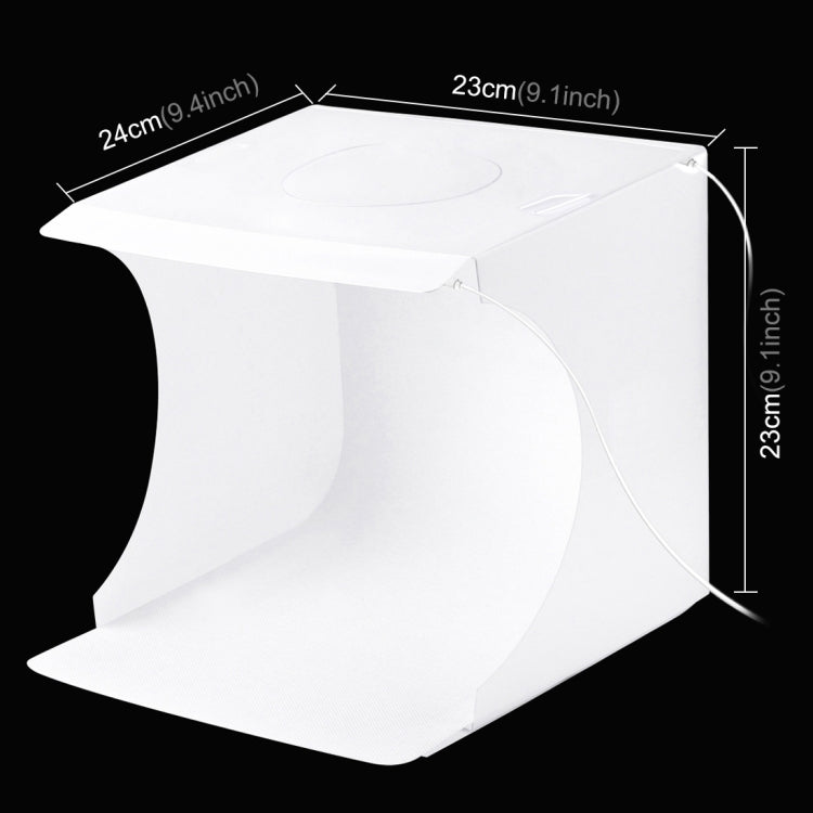 PULUZ 20cm Include 2 LED Panels Folding Portable 1100LM Light Photo Lighting Studio Shooting Tent Box Kit with 6 Colors Backdrops (Black, White, Yellow, Red, Green, Blue), Unfold Size: 24cm x 23cm x 23cm