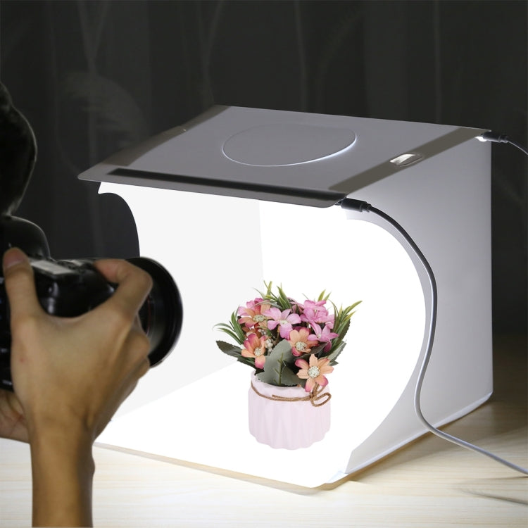 PULUZ 20cm Include 2 LED Panels Folding Portable 1100LM Light Photo Lighting Studio Shooting Tent Box Kit with 6 Colors Backdrops (Black, White, Yellow, Red, Green, Blue), Unfold Size: 24cm x 23cm x 23cm