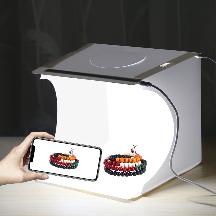 PULUZ 20cm Include 2 LED Panels Folding Portable 1100LM Light Photo Lighting Studio Shooting Tent Box Kit with 6 Colors Backdrops (Black, White, Yellow, Red, Green, Blue), Unfold Size: 24cm x 23cm x 23cm