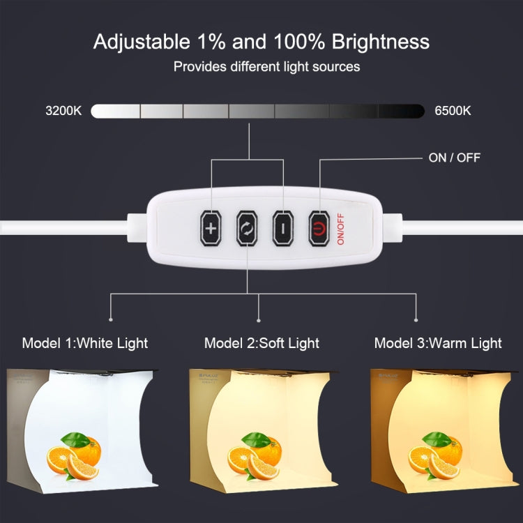 PULUZ 23cm Ring LED Panel Folding Portable Light Photo Lighting Studio Shooting Tent Box Kit with 6 Colors Backdrops (Black, White, Yellow, Red, Green, Blue), Unfold Size: 24cm x 23cm x 23cm