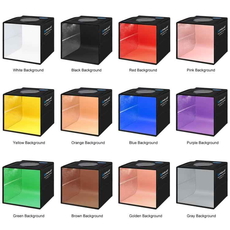 PULUZ 25cm Folding Portable Ring Light Photo Lighting Studio Shooting Tent Box with 12 Colors Backdrops, Size: 25cm x 25cm x 25cm