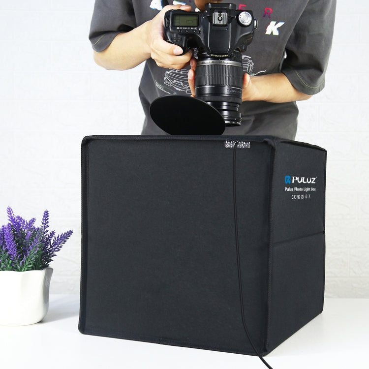 PULUZ 30cm Folding  High 97 CRI Ring Light Photo Lighting Studio Shooting Tent Box Kit with 6 Colors Backdrops (Black, White, Orange, Red, Green, Blue), Unfold Size: 30cm x 30cm x 30cm