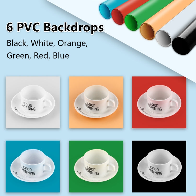 PULUZ 30cm Folding  High 97 CRI Ring Light Photo Lighting Studio Shooting Tent Box Kit with 6 Colors Backdrops (Black, White, Orange, Red, Green, Blue), Unfold Size: 30cm x 30cm x 30cm