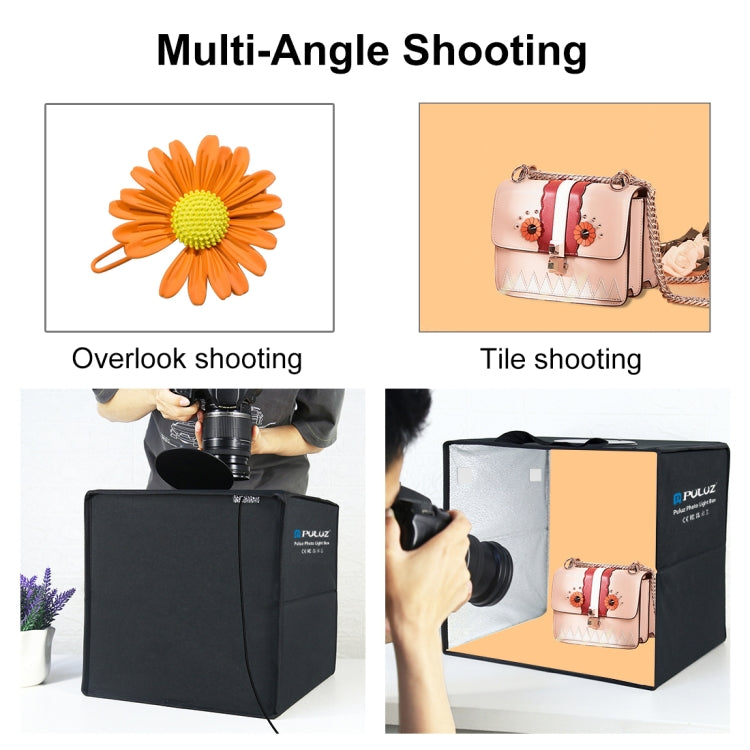 PULUZ 30cm Folding  High 97 CRI Ring Light Photo Lighting Studio Shooting Tent Box Kit with 6 Colors Backdrops (Black, White, Orange, Red, Green, Blue), Unfold Size: 30cm x 30cm x 30cm