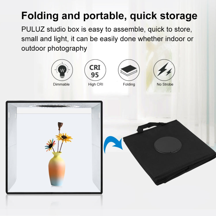 PULUZ 30cm Folding  High 97 CRI Ring Light Photo Lighting Studio Shooting Tent Box Kit with 6 Colors Backdrops (Black, White, Orange, Red, Green, Blue), Unfold Size: 30cm x 30cm x 30cm