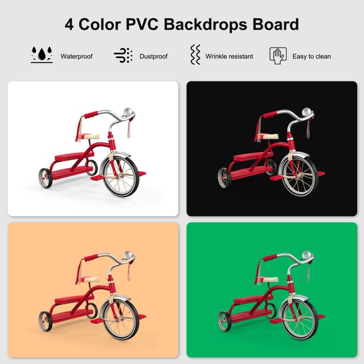 PULUZ 40cm Folding 72W 5500K Studio Shooting Tent Soft Box Photography Lighting Kit with 4 Colors (Black, Orange, White, Green) Backdrops, 40cm Folding 72W(UK Plug), 40cm Folding 72W(US Plug), 40cm Folding 72W(AU Plug), 40cm Folding 72W(EU Plug)