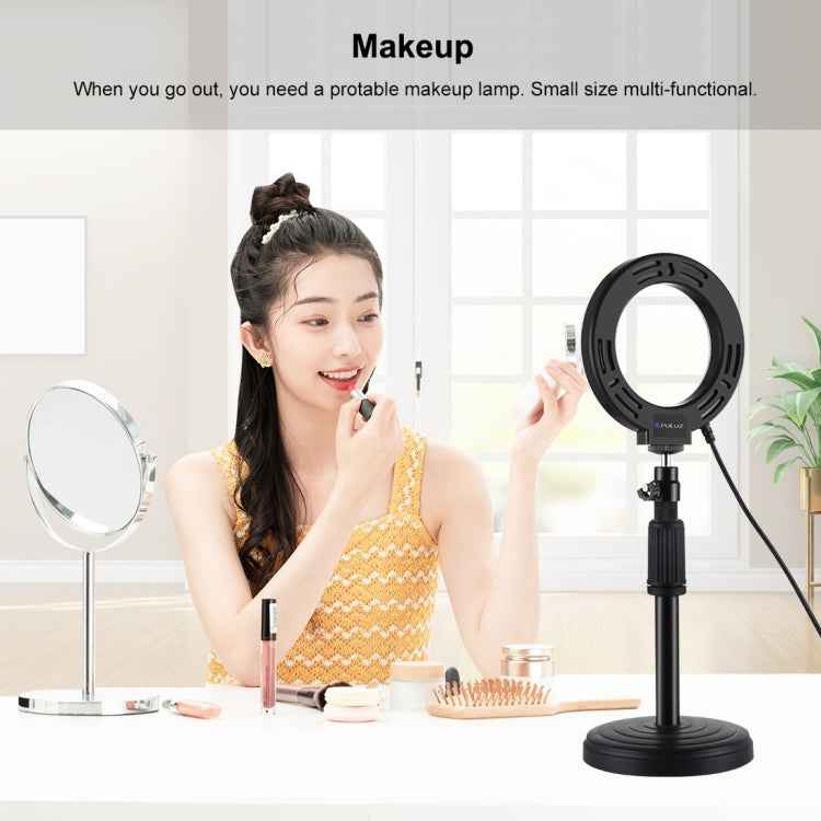 PULUZ 4.7 inch 12cm Curved Surface USB White Light LED Ring Selfie Beauty Vlogging Photography Video Lights