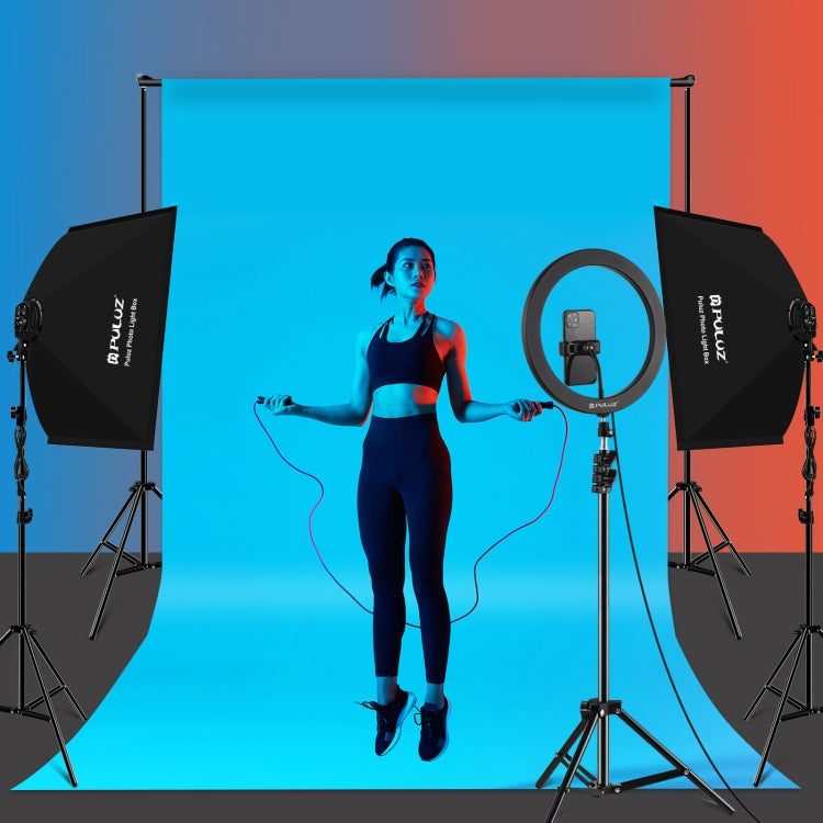 PULUZ 50x70cm Studio Softbox + 2m Tripod Mount + 4 x E27 20W 5700K White Light LED Light Bulb Photography Lighting Kit