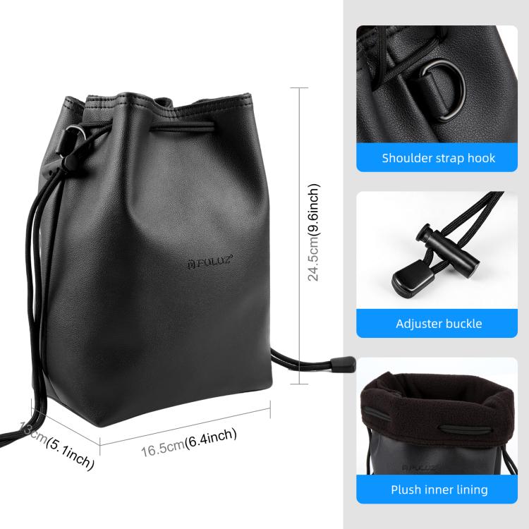PULUZ Camera Protective Inner Bag Thick Padded Carrying Pouch with Shoulder Strap for Mirrorless & DSLR Cameras, Size: M, Size: M