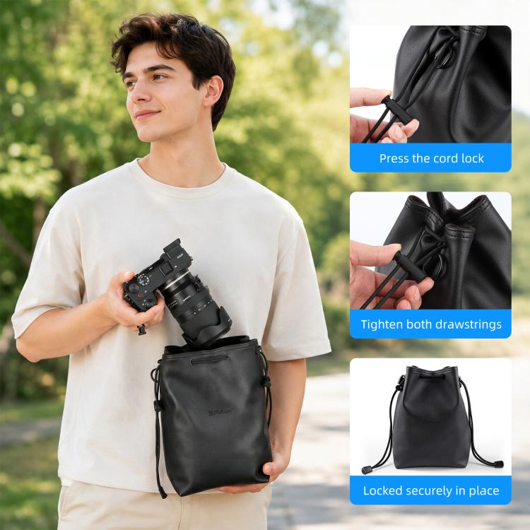 PULUZ Camera Protective Inner Bag Thick Padded Carrying Pouch with Shoulder Strap for Mirrorless & DSLR Cameras, Size: M, Size: M