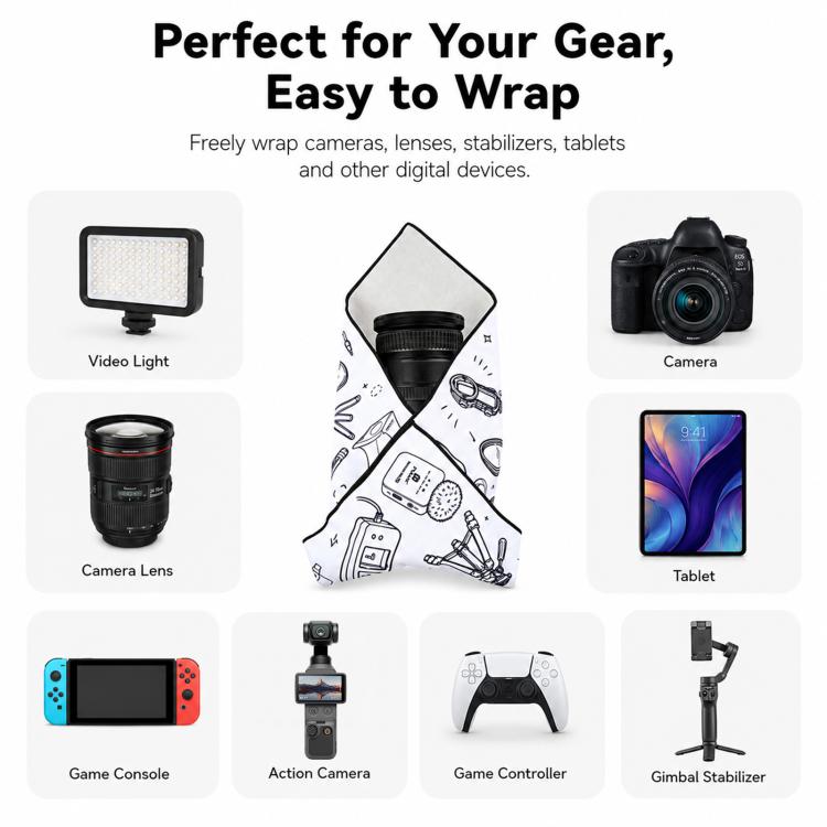 PULUZ 45 x 45cm Camera Wrap Cloth Foldable Microfiber Camera Lens Protective Wrap