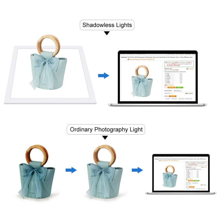 PULUZ 1000LM LED Acrylic No Polar Dimming Shadowless Light Pad with Switch for 40cm Photo Studio Box