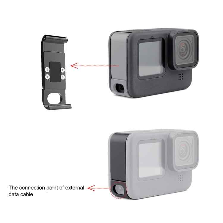 PULUZ Metal Battery Side Interface Cover for GoPro HERO13 Black /12 Black /11 Black /10 Black /9 Black