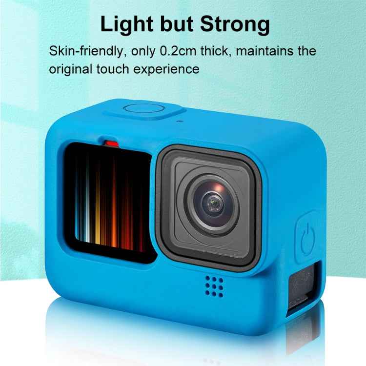 PULUZ for GoPro HERO12 Black /11 Black /10 Black /9 Black Silicone Protective Case Cover with Wrist Strap & Lens Cover