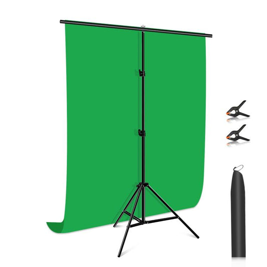 PULUZ 1x2m T-Shape Photo Studio Background Support Stand Backdrop Crossbar Bracket Kit with Clips