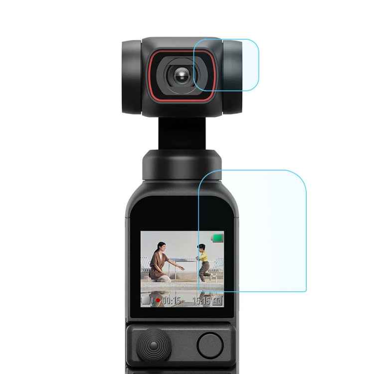 PULUZ 9H 2.5D HD Tempered Glass Lens Protector + Screen Film for DJI OSMO Pocket 2