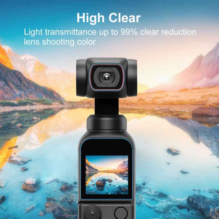 PULUZ 9H 2.5D HD Tempered Glass Lens Protector + Screen Film for DJI OSMO Pocket 2