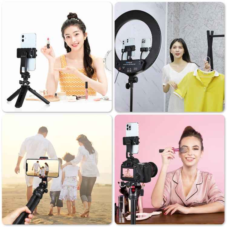 PULUZ 360 Degree Rotating Horizontal Vertical Shooting Phone ABS Clamp Holder Bracket For iPhone, Galaxy, Huawei, Xiaomi, Sony, HTC, Google and other Smartphones