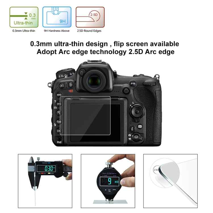 PULUZ 2.5D 9H Tempered Glass Film for Nikon D7100