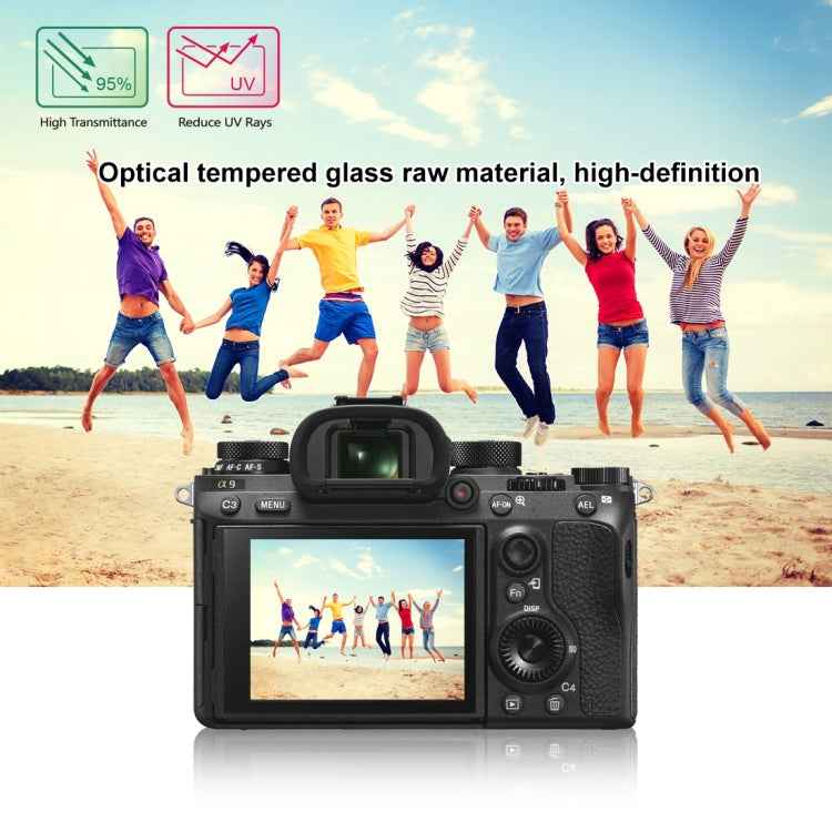 PULUZ 2.5D 9H Tempered Glass Film for Sony ILCE-9 (A9), Compatible with Sony A99 / HX400 / H300 / A99II / A7RIII / A7RII / A77II / WX500 / HX90V / HX7 / HX9 / HX100 / WX9 / HX30 / HX200 / W670 / W630 / WX100, Samsung WB1100 / EX2F, Olympian VH-410