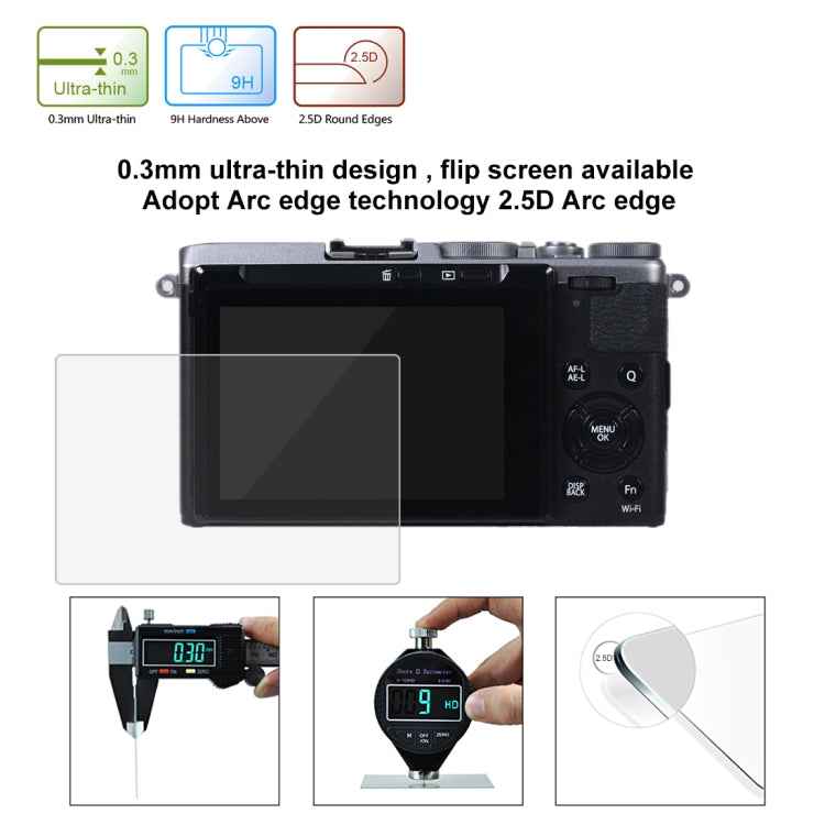 PULUZ 2.5D 9H Tempered Glass Film for Fujifilm X-70, Compatible with Fujifilm X-70, Leica M10
